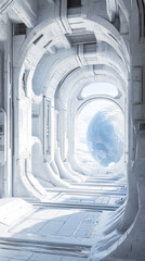 Wall Mural - Futuristic spaceship interior