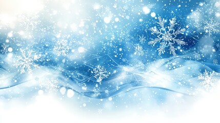 Poster - Cool winter background with smooth lines and abstract snowflake patterns, ideal for seasonal designs.