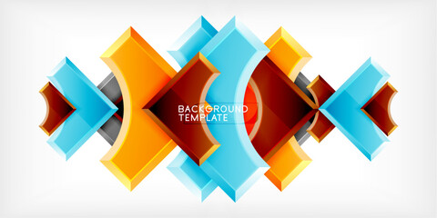 Poster - Geometric design abstract background - circles and triangles