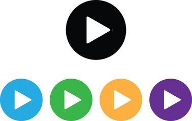 Poster - Colorful play icon set in different colors . Play button icon set . Vector illustration