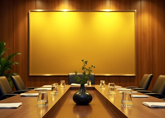 gold background surrounds my workspace effectively creating a professional ambiance for meetings and
