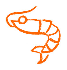 Wall Mural - shrimp icon crayon chalk drawing vector