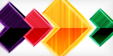 Aufkleber - Arrow symbols created with 3d effects and line texture geometric abstract background