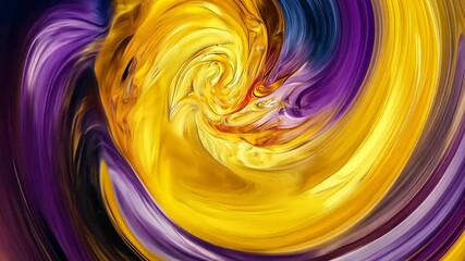 Wall Mural - a swirling abstract pattern in shades of yellow, purple, and blue