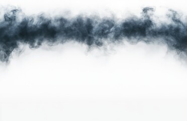 Aufkleber - Dark gray smoke border on a white background, smoke patterns, smoke textures, smoke textures on the edge of an empty space, isolated on a white background