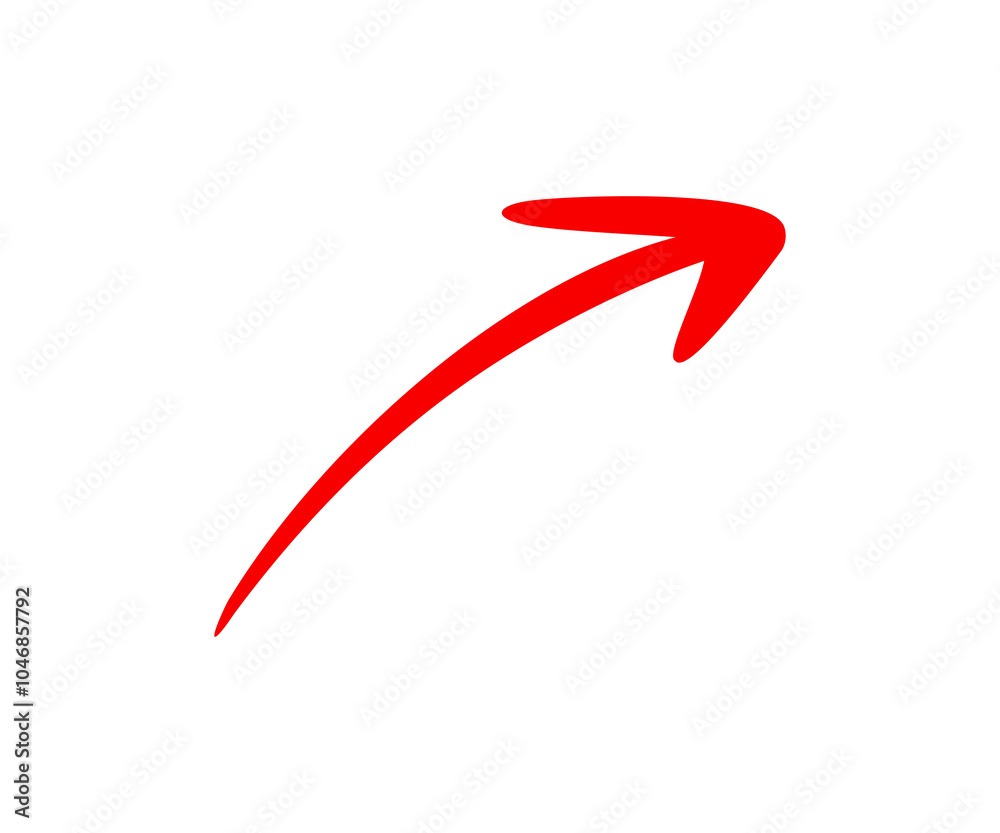 Red arrow icon. Red arrow isolated illustration on transparent ...