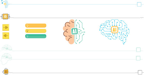 these are header and button set designs for ai-related content. they can be used in presentations an