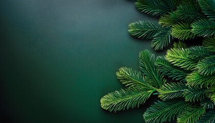 Aufkleber - Fir branches adorn Christmas and New Year backgrounds for a festive holiday display. _1(374)