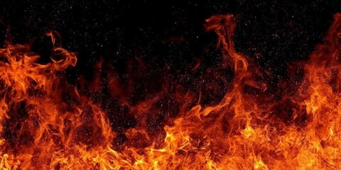 Poster - vibrant flames against dark background