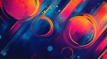 Poster - Vibrant Abstract Design with Circular Elements