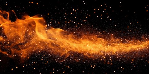 Poster - vibrant fire and sparkling particles background