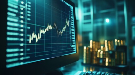 Poster - Financial Growth Visualization on Computer Screen