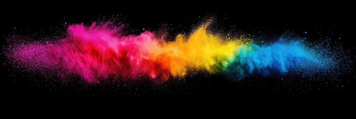 Poster - vibrant color explosion on black background