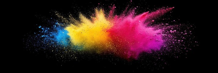 Poster - Vibrant Color Explosion on Black Background