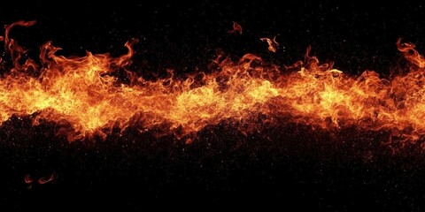 Poster - vibrant flames on dark background