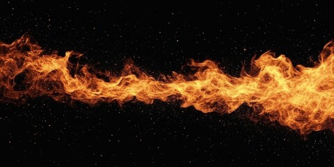 Poster - abstract flame flow against starry background
