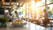 © warunthorn - Cafe Counter with Sunlight.