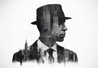 Canvas Print - City Skyline Man.