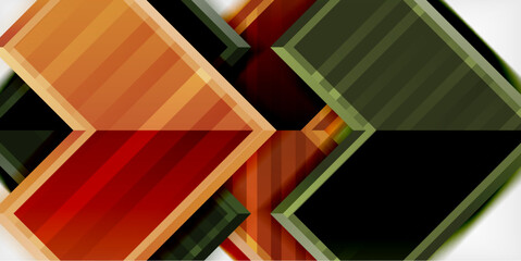 Aufkleber - Arrow symbols created with 3d effects and line texture geometric abstract background