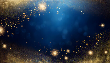 Aufkleber - Dark blue abstract background with gold particles, perfect for Christmas or New Year banner_1(274)