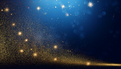Aufkleber - Dark blue abstract background with gold particles, perfect for Christmas or New Year ba_1(276)