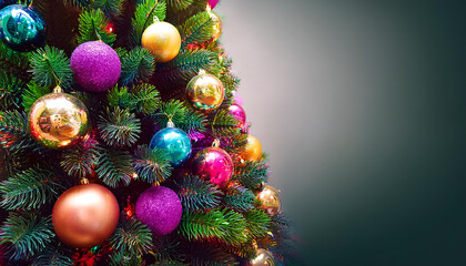 Poster - Colorful Christmas tree background with empty space for photos or decoration. _1(255)