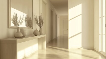 Aufkleber - Bright and Minimalist Interior Hallway Design