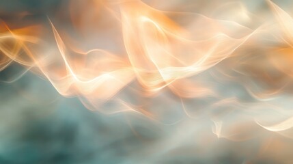 Poster - Soft Abstract Light Waves in Warm Tones