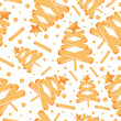 © Ольга Бабич - christmas pattern of stylized christmas tree with french fries and star on top for different holiday posters or designs