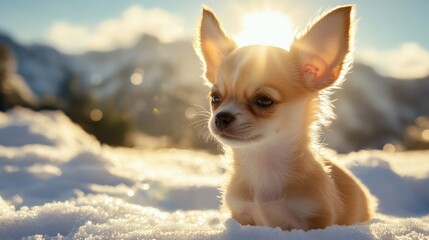 Canvas Print - Chihuahua in Snow.