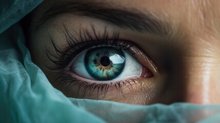 Close-up of a doctor's hopeful eyes.