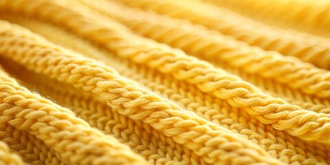 Wall Mural - A Close-Up of a Soft and Luxurious Knitted Fabric, Featuring a Subtle and Elegant Yellow Hue