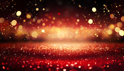 Aufkleber - Abstract red gold black glitter lights create a visually striking background with a defocus_1(139)