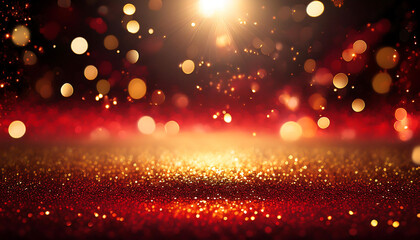 Aufkleber - Abstract red gold black glitter lights create a visually striking background with a def_1(140)