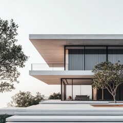 Aufkleber - Modern House Surrounded by Lush Greenery