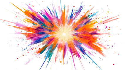 Poster - Colorful Light Burst Radiating from Center on transparent Background