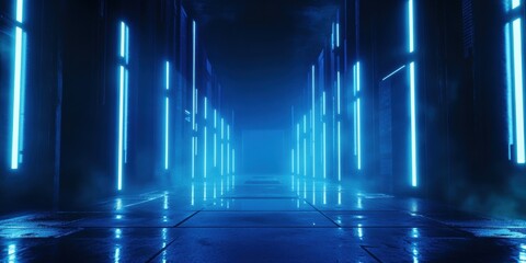 Sticker - Neon Blue Corridor.