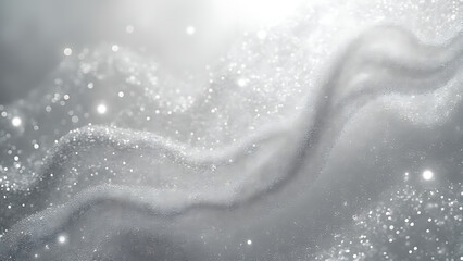 Aufkleber - A silver glitter background features an abstract design in shimmering metallic tones.