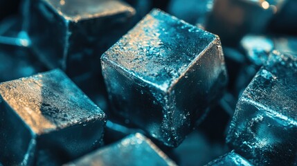 Aufkleber - A close-up view of lithium blocks, highlighting their raw, metallic texture and importance in energy storage.