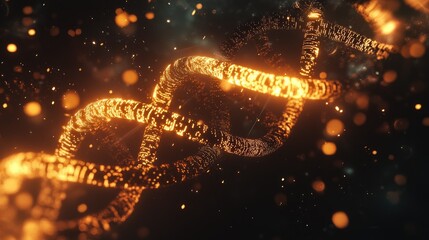 Aufkleber - Glowing DNA strands highlighted by digital data, representing breakthroughs in genetic sequencing and editing.