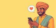 © аska - Indian man in turban texting