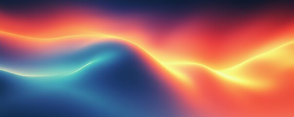 Poster - The background features a holographic blur with a gradient of colors. There is a modern grain noise texture with a watercolor blend. Iridescent neon colors create a smoothly gradated look.