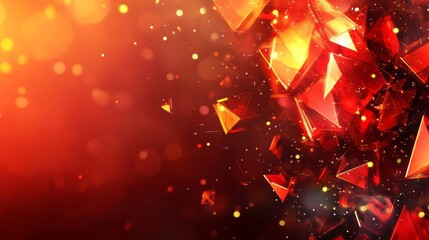 Poster - An abstract red geometric banner backed with a red lighting effect