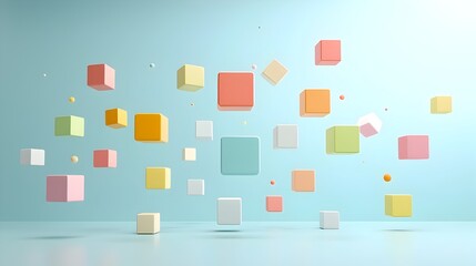 Poster - Vibrant and dynamic geometric prismatic shapes in various hues floating elegantly over a sleek gradient backdrop creating a minimalist and modern design perfect for social media posts banners