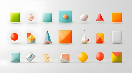 Leinwandbilder - Captivating Collection of Geometric Prism Shapes in a Vibrant Gradient Background Ideal for Social Media Cover Designs Flyer Templates and Other Creative Projects