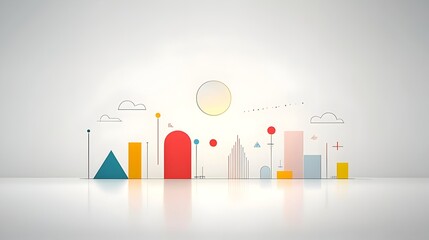 Fototapete - Minimalist Geometric Prism Shapes Over Sleek Gradient Background Designed for Vibrant Social Media Covers Banners and Promotional Flyers  Captivating Abstract Digital