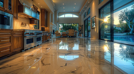 Poster - A home kitchen reflects luxury.