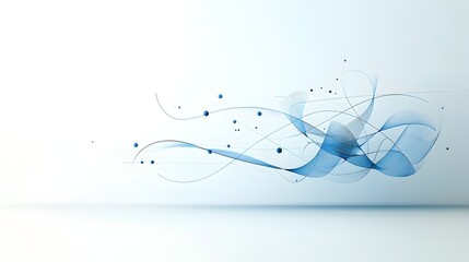 Leinwandbilder - Mesmerizing digital waves with glowing particles flowing across a dark to white gradient background