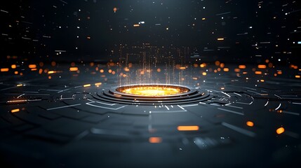 Leinwandbilder - Glowing digital particles flowing smoothly through a dark futuristic space representing advanced connectivity and the power of generative AI  This captivating visual depicts a dynamic ethereal