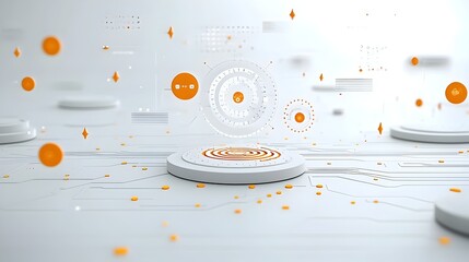 Leinwandbilder - Glowing abstract particles swirling and cascading over a bright white futuristic surface